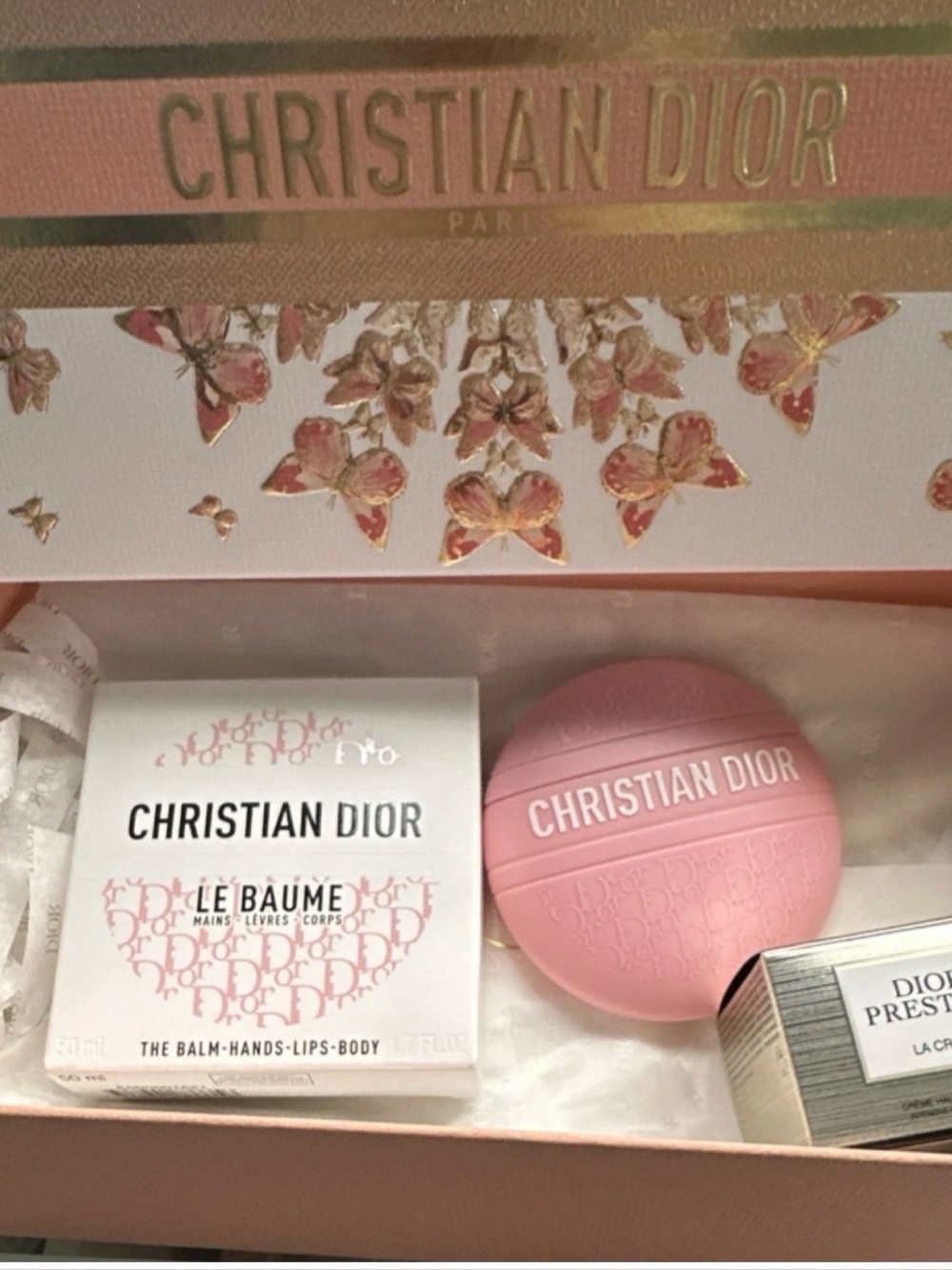 Dior Limited Edition Rose Pink Le Baume 50m+Dior Prestige La Crème 5ml+DiorBox